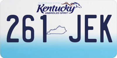 KY license plate 261JEK