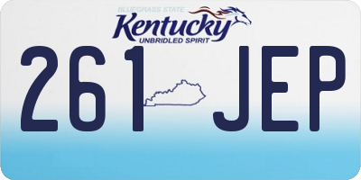 KY license plate 261JEP