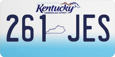 KY license plate 261JES