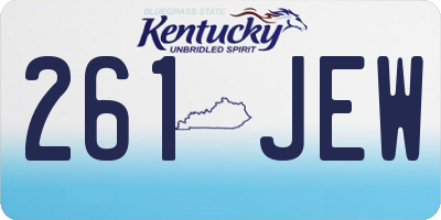 KY license plate 261JEW