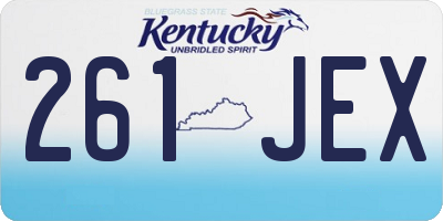 KY license plate 261JEX