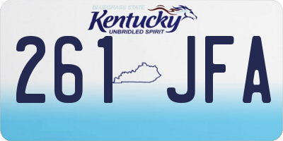 KY license plate 261JFA