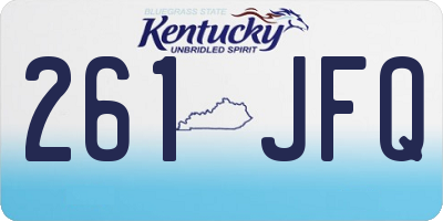 KY license plate 261JFQ