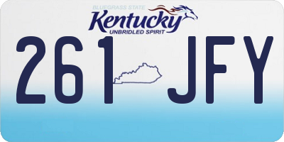 KY license plate 261JFY