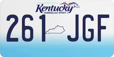 KY license plate 261JGF