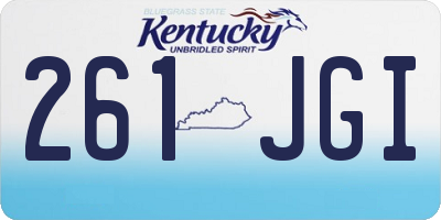 KY license plate 261JGI