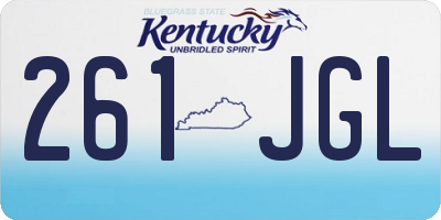 KY license plate 261JGL