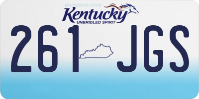 KY license plate 261JGS