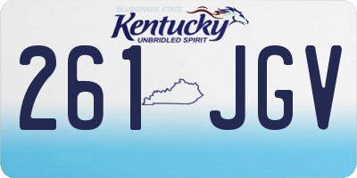 KY license plate 261JGV