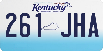 KY license plate 261JHA