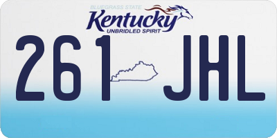 KY license plate 261JHL