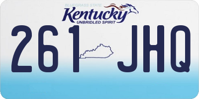 KY license plate 261JHQ