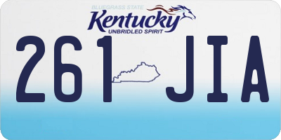 KY license plate 261JIA