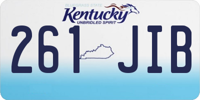 KY license plate 261JIB
