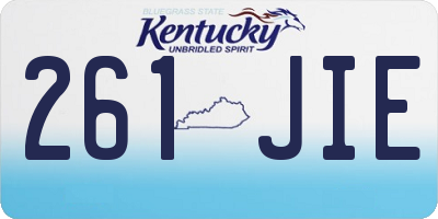 KY license plate 261JIE