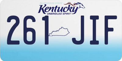KY license plate 261JIF