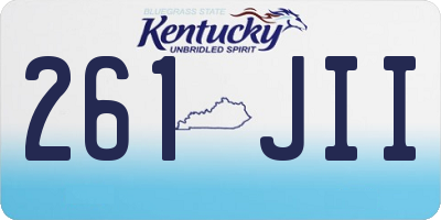 KY license plate 261JII