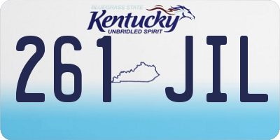 KY license plate 261JIL