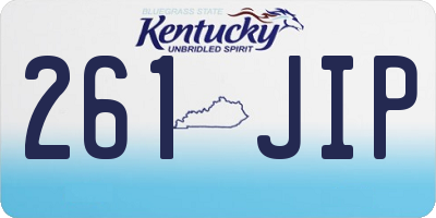 KY license plate 261JIP