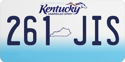 KY license plate 261JIS