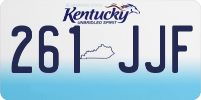 KY license plate 261JJF