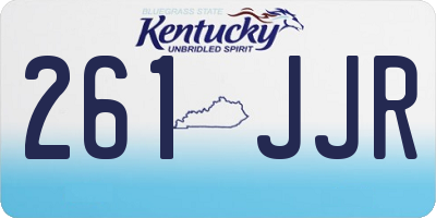 KY license plate 261JJR