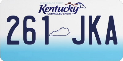 KY license plate 261JKA