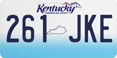 KY license plate 261JKE