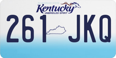KY license plate 261JKQ