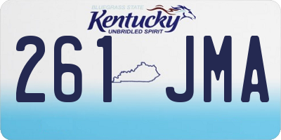 KY license plate 261JMA