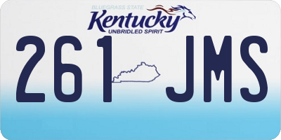 KY license plate 261JMS