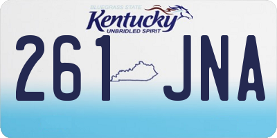 KY license plate 261JNA