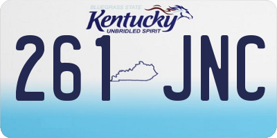 KY license plate 261JNC