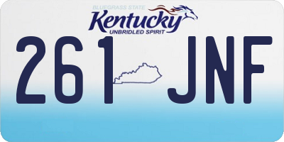 KY license plate 261JNF