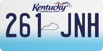 KY license plate 261JNH