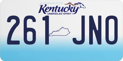 KY license plate 261JNO