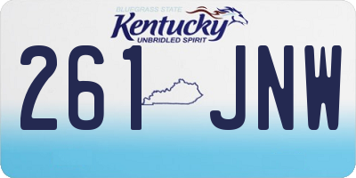 KY license plate 261JNW