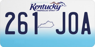 KY license plate 261JOA