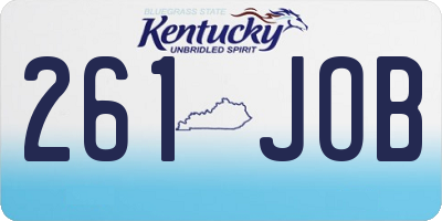 KY license plate 261JOB