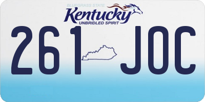 KY license plate 261JOC