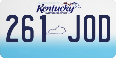 KY license plate 261JOD