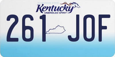 KY license plate 261JOF