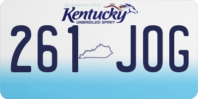 KY license plate 261JOG