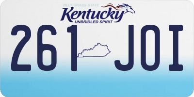 KY license plate 261JOI