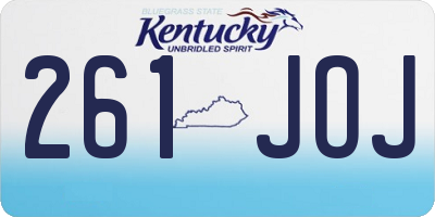 KY license plate 261JOJ