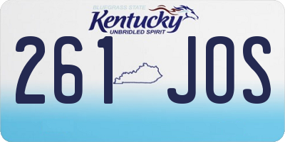 KY license plate 261JOS