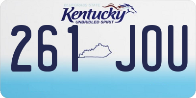 KY license plate 261JOU