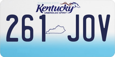 KY license plate 261JOV