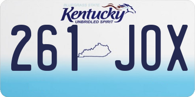 KY license plate 261JOX
