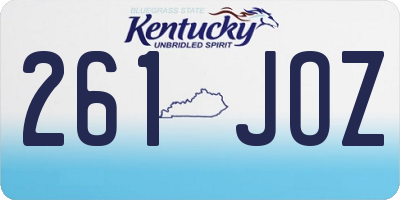 KY license plate 261JOZ